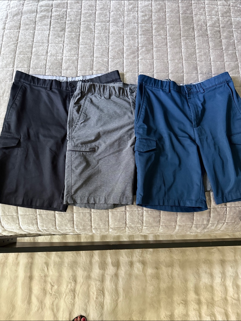 Men's Greg Norman soft Cargo Shorts - Black, Gray & Navy